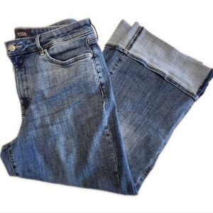 NYDJ (Not Your Daughter's Jeans) Teresa Wide Leg Cuffed Jeans, 12P